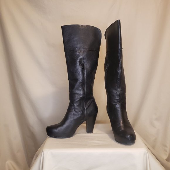 Steve Madden Knee Length Leather Boots - Picture 2 of 11